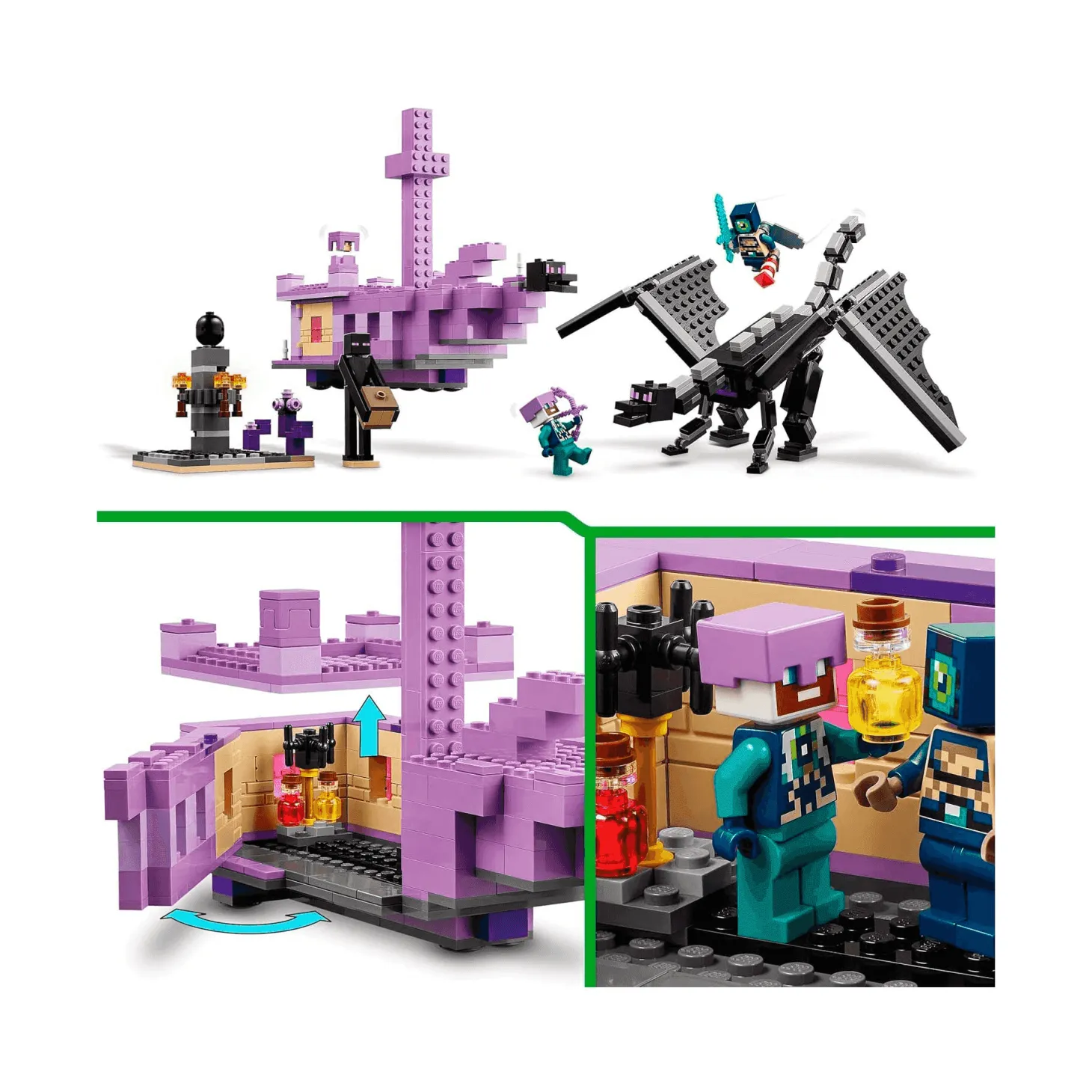 LEGO Minecraft El Dragón Ender y el Barco del End