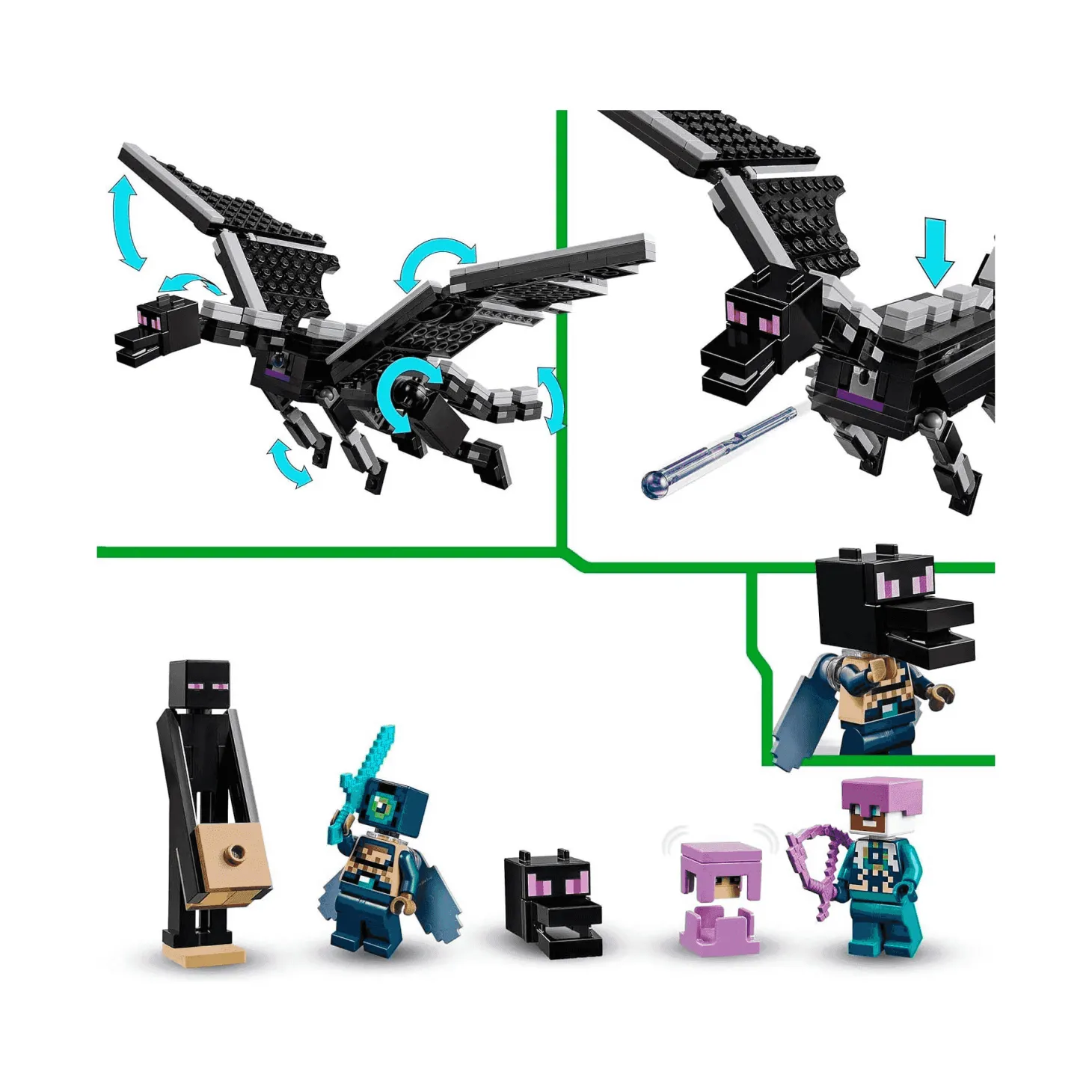 LEGO Minecraft El Dragón Ender y el Barco del End