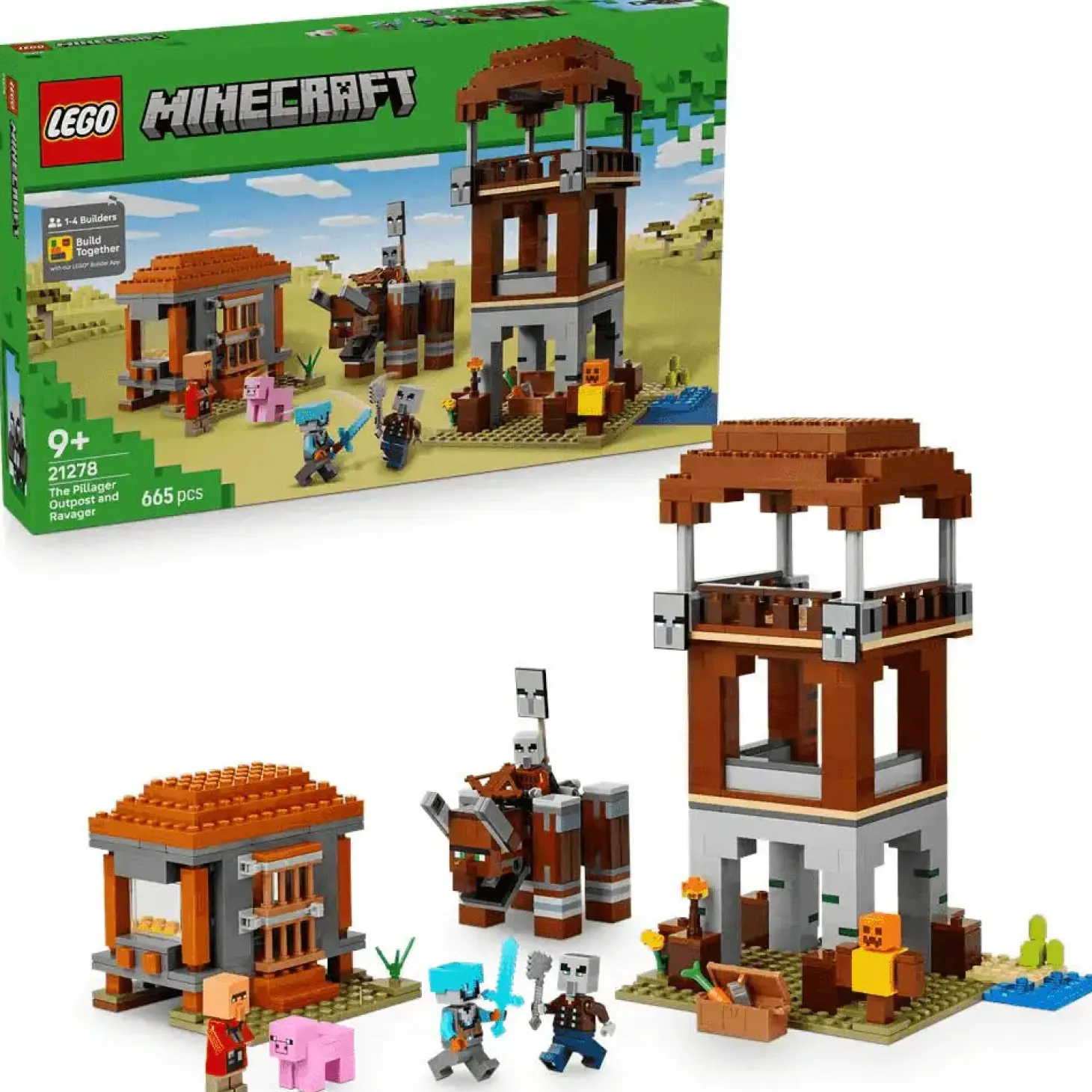 LEGO Minecraft El Puesto de Avanzada de los Saqueadores y el Devastador 21278