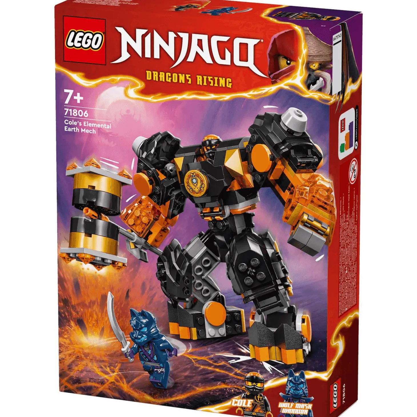 LEGO NINJAGO Meca Elemental de la Tierra de Cole Juguete 71806