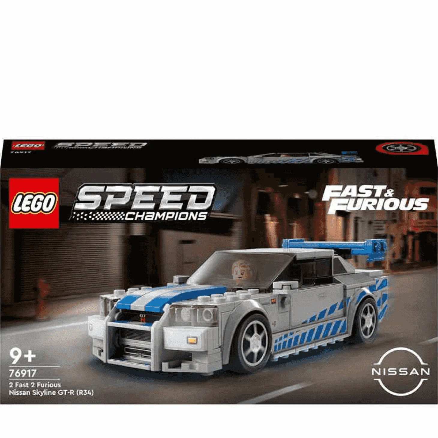 LEGO Speed Champions 76917 Nissan Skyline GT-R (R34) de 2 Fast 2 Furious (319 piezas)