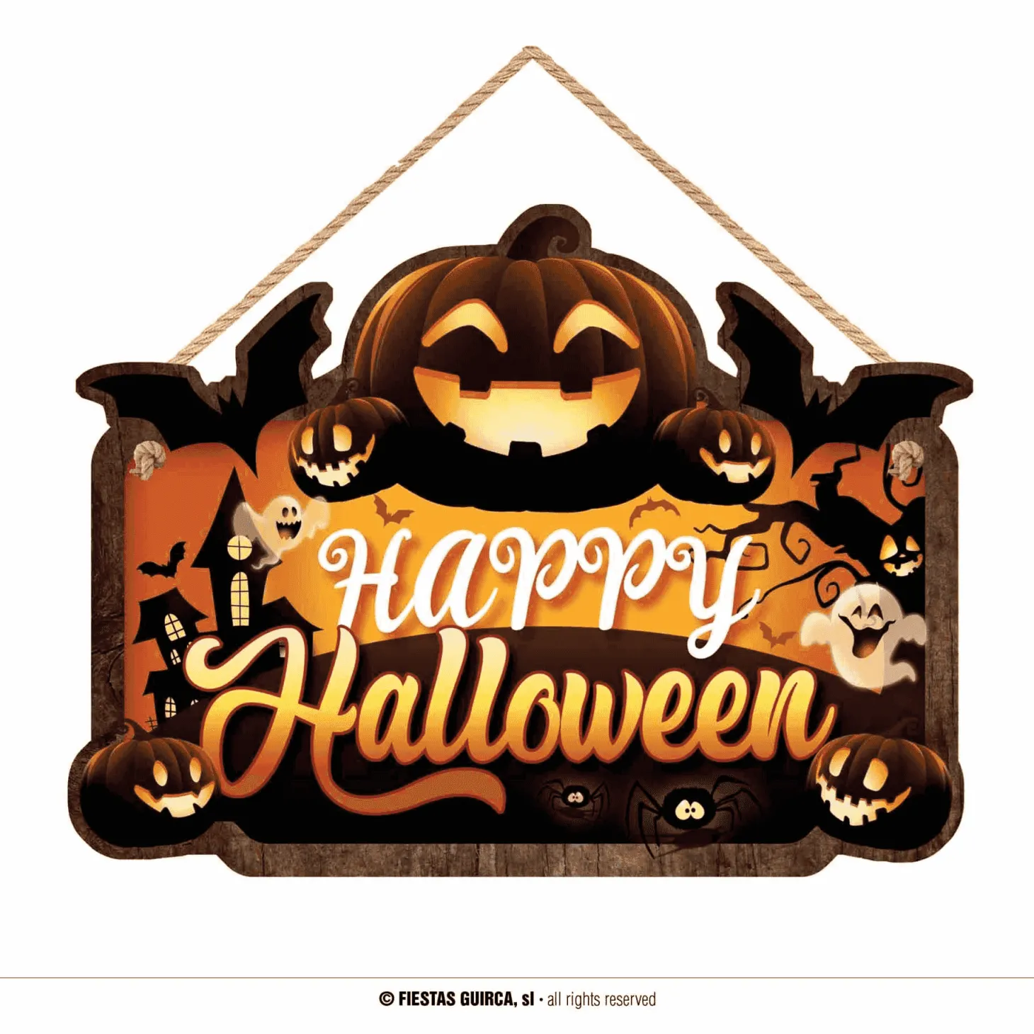 Letrero Calabaza 32x24 cm Madera