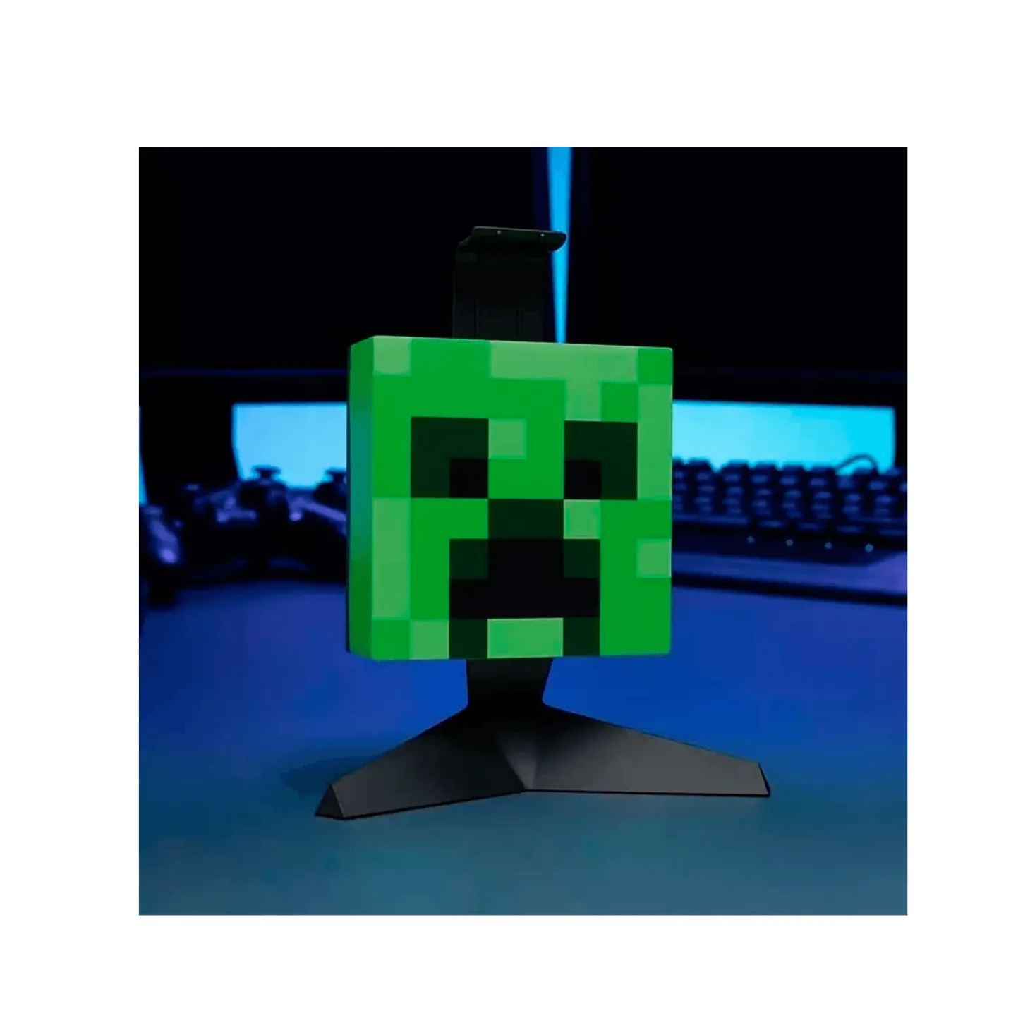 Lámpara Creeper con Soporte de Cascos Minecraft