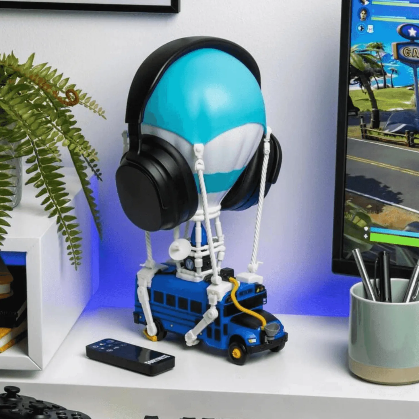 Lámpara Fortnite Battle Bus – Luz LED con Soporte para Auriculares