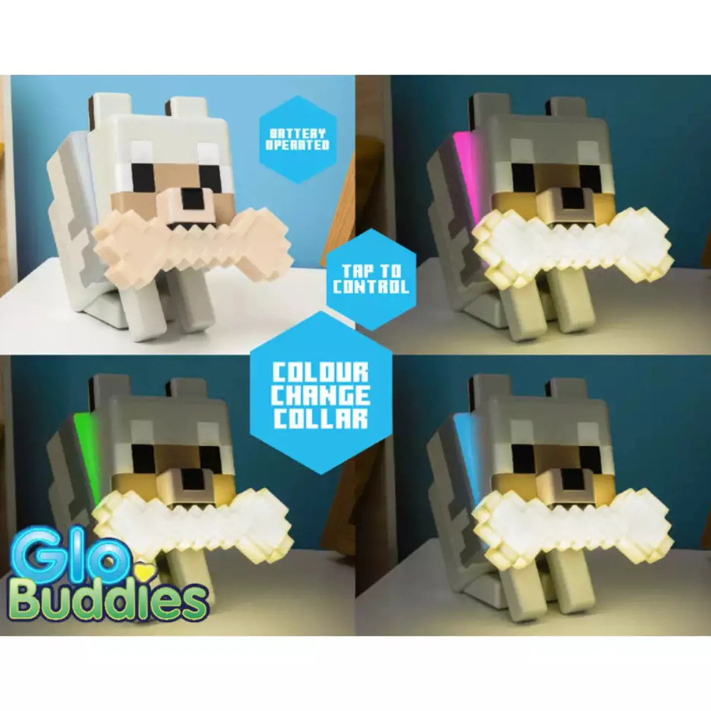 Lámpara Wolf GloBuddies Minecraft 14 cm