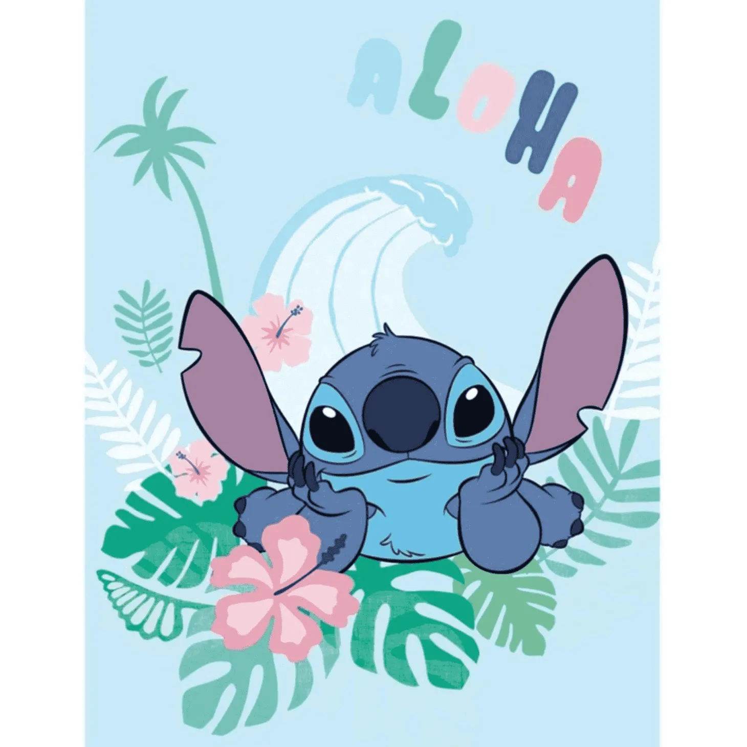 Manta Flannel Lilo & Stitch - Aloha 110x150 cm