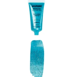 Maquillaje Gel Purpurina Metálico Azul Alpino