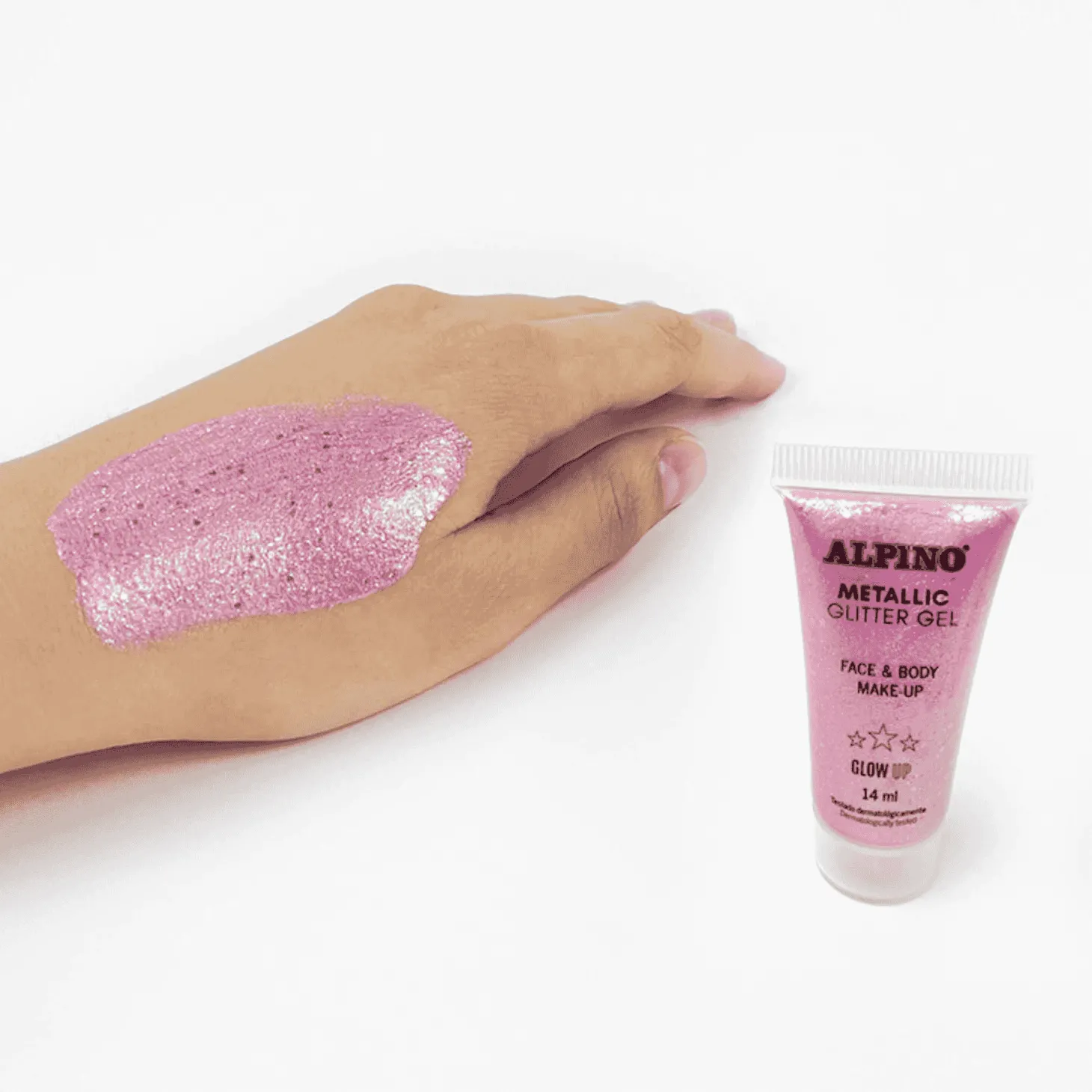 Maquillaje Gel Purpurina Metálico Rosa Alpino