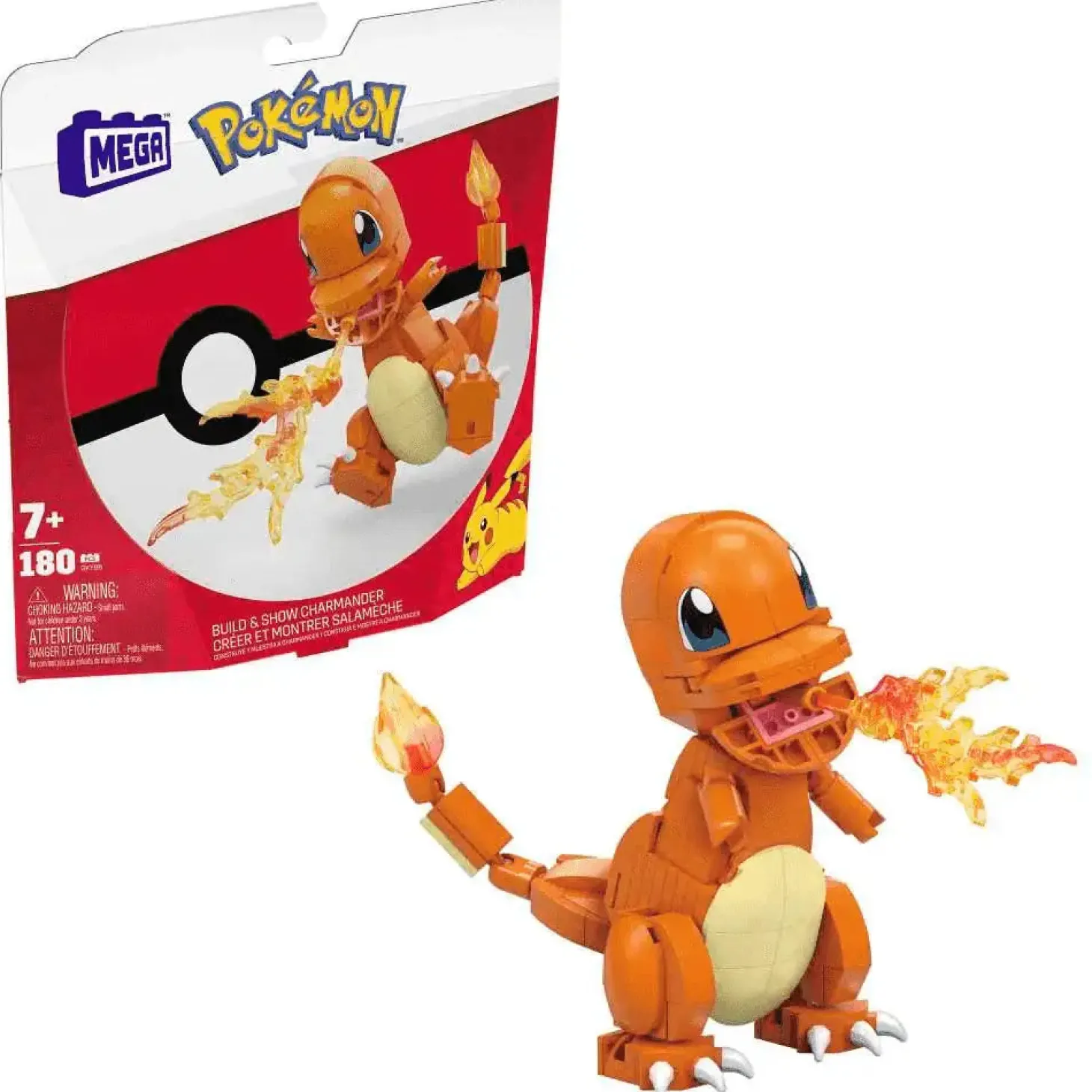 Mega Construx Pokémon Construye y muestra Charmander - Juguete de Mega Pokémon