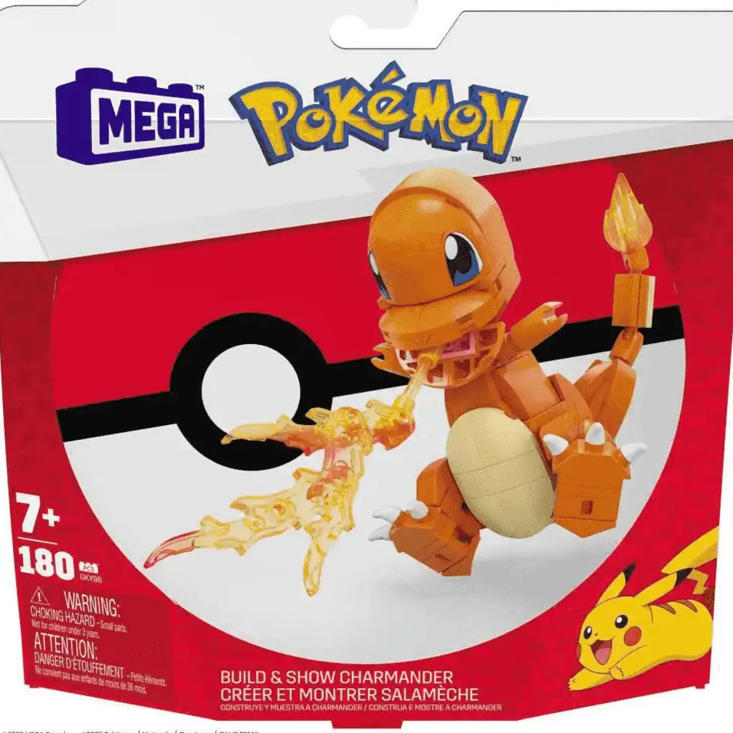 Mega Construx Pokémon Construye y muestra Charmander - Juguete de Mega Pokémon