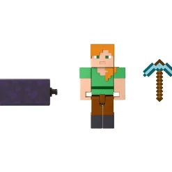 Minecraft Figura Articulada Piglin 8 cm con 2 Accesorios