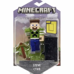 Minecraft Figura Articulada Steve Modelo Verde 8 cm