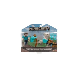 Minecraft Pack 2 Figuras Steve Caballo con armadura