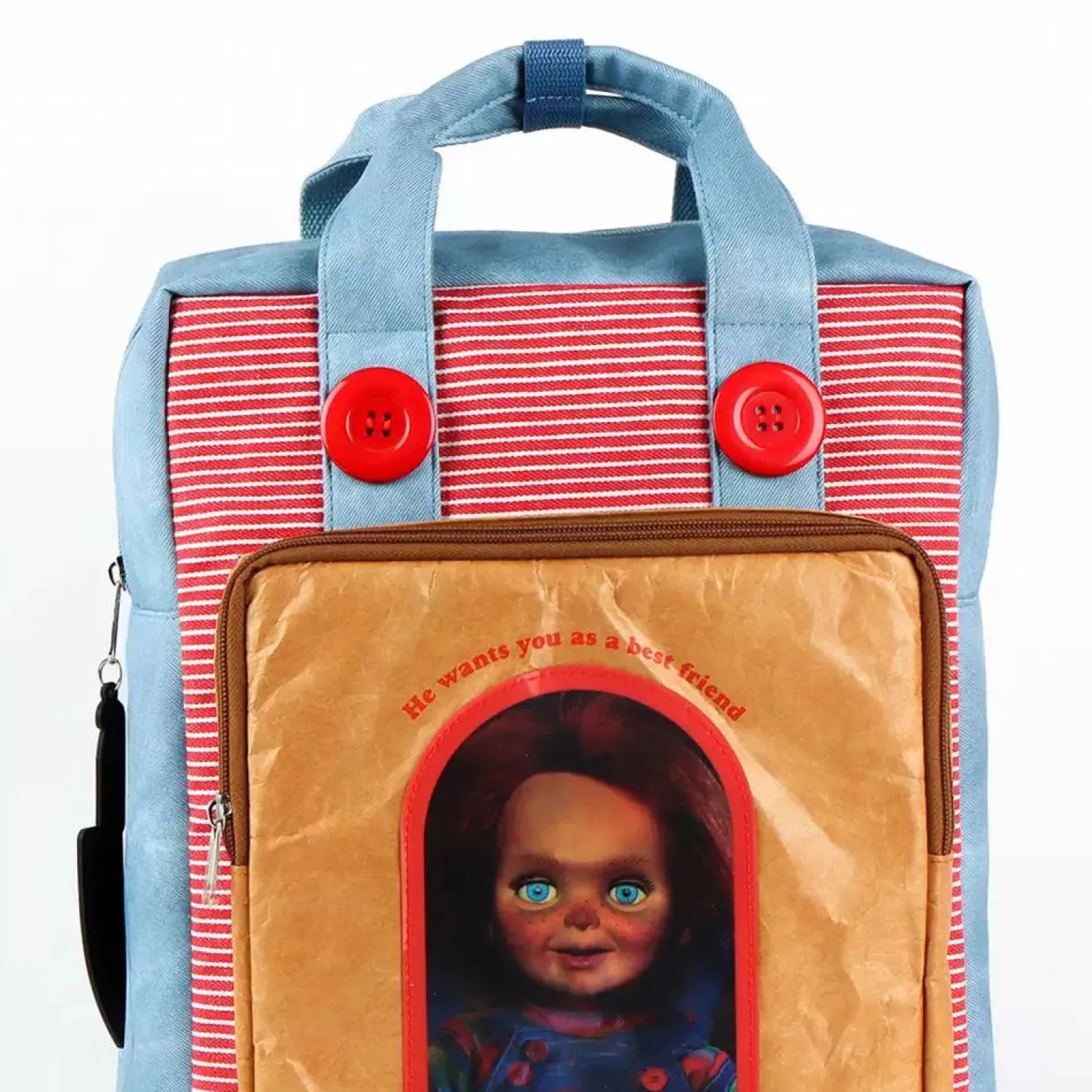 Mochila casual Chucky de polipiel – estilo terrorífico