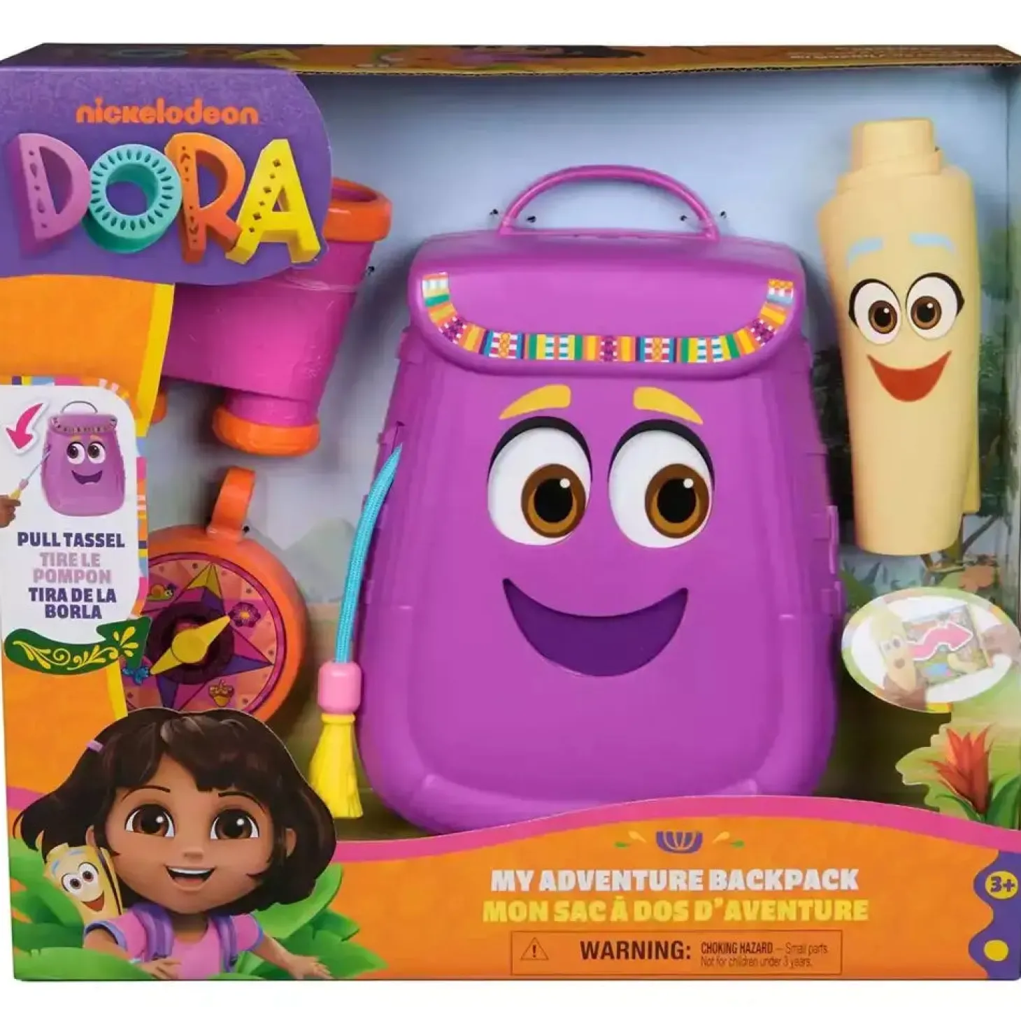 Mochila de Aventuras de Dora con mapa, prismáticos y brújula