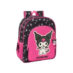 Mochila Escolar Kuromi 38 cm Adaptable a Carro