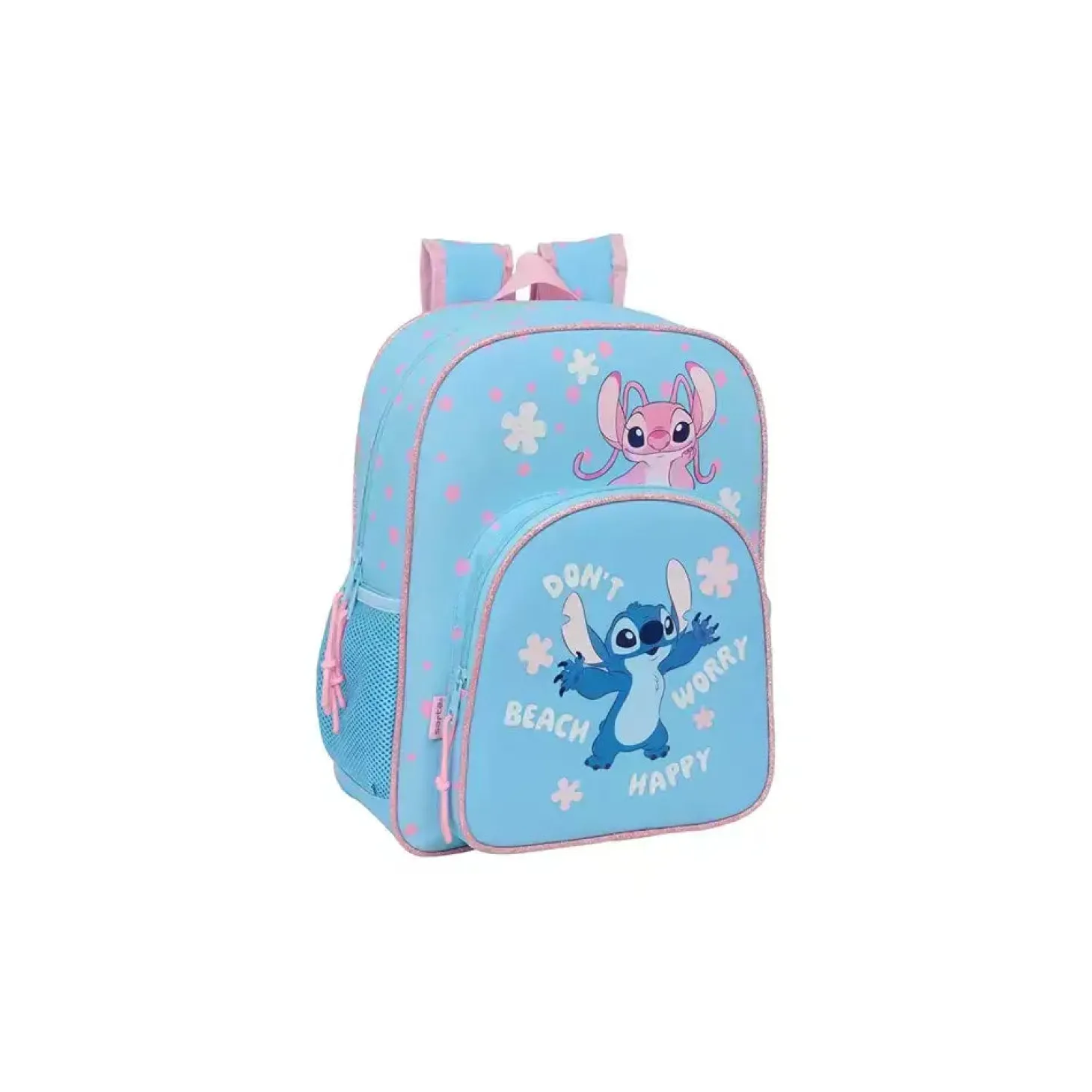 Mochila Escolar Stitch Happy Adaptable a Carro 44 cm