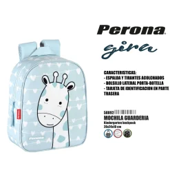Mochila Preescolar Jirafa Azul