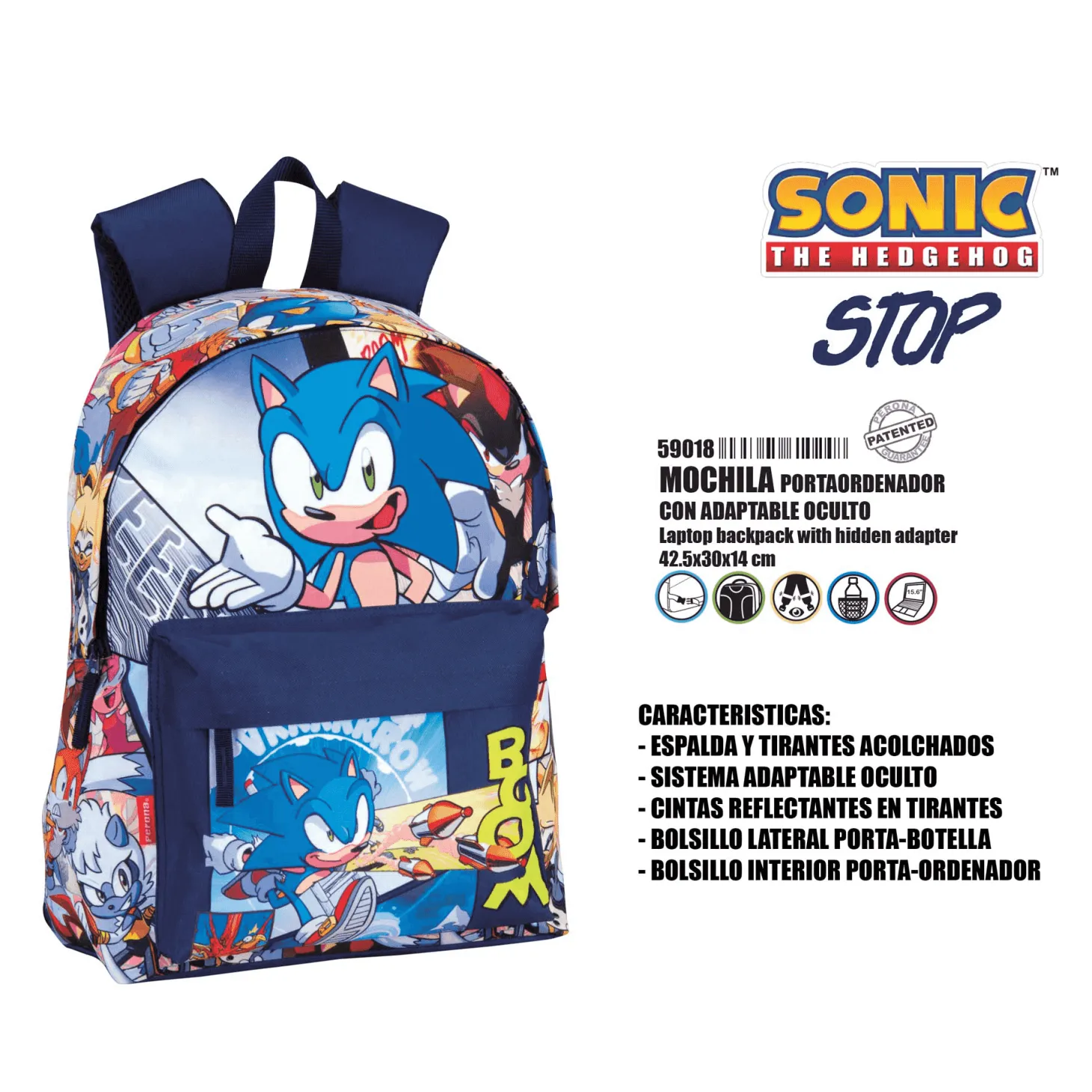 Mochila Sonic Adaptable 42cm de Perona Bags