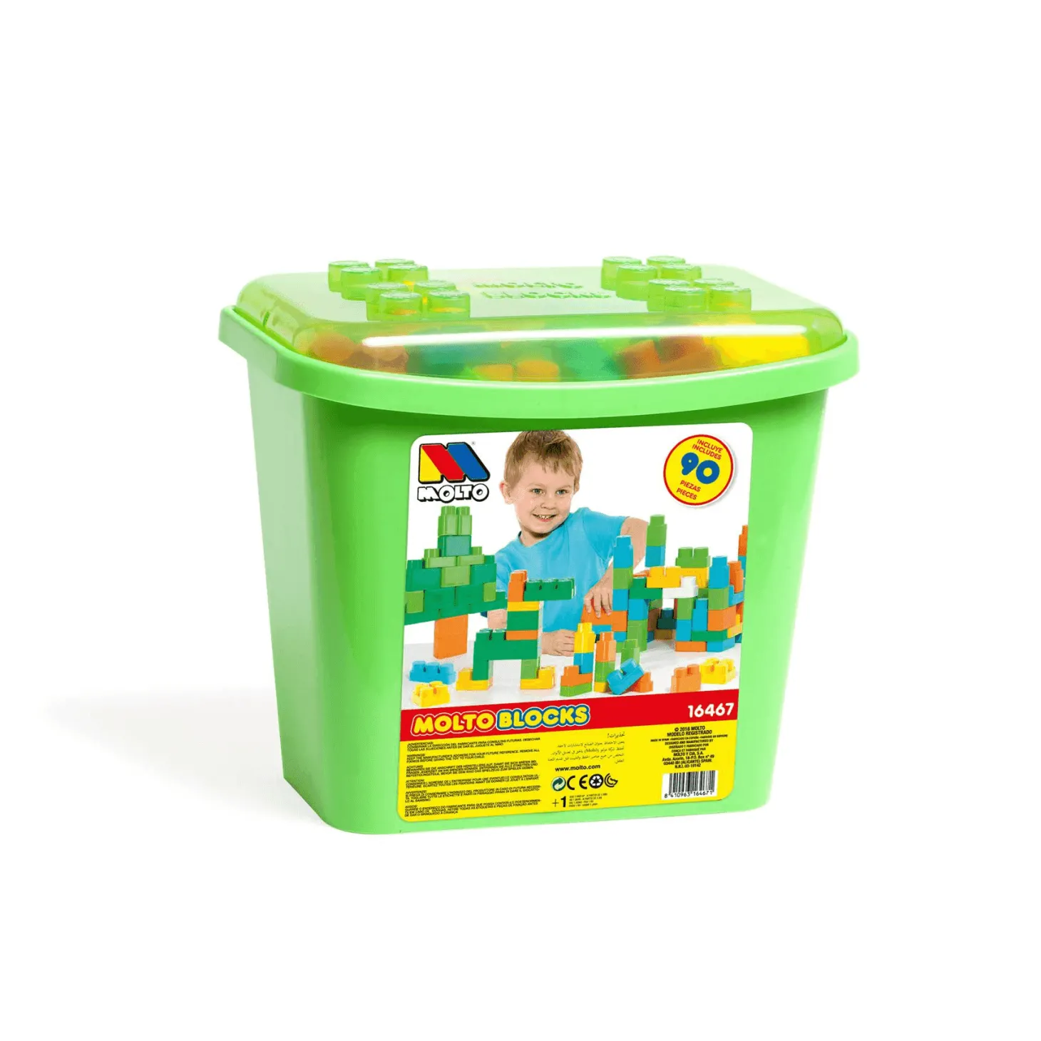 Molto Cubeta Bloques 90 Piezas | Juguete Infantil