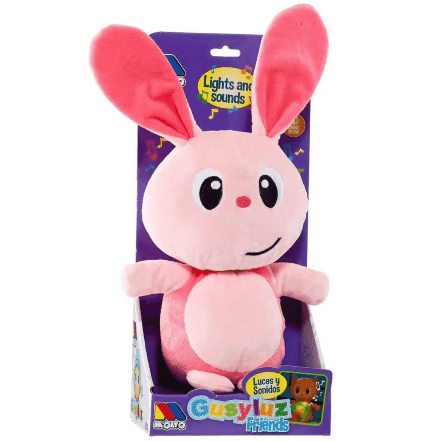 Molto Gusy Luz Peluche Conejo Rosa