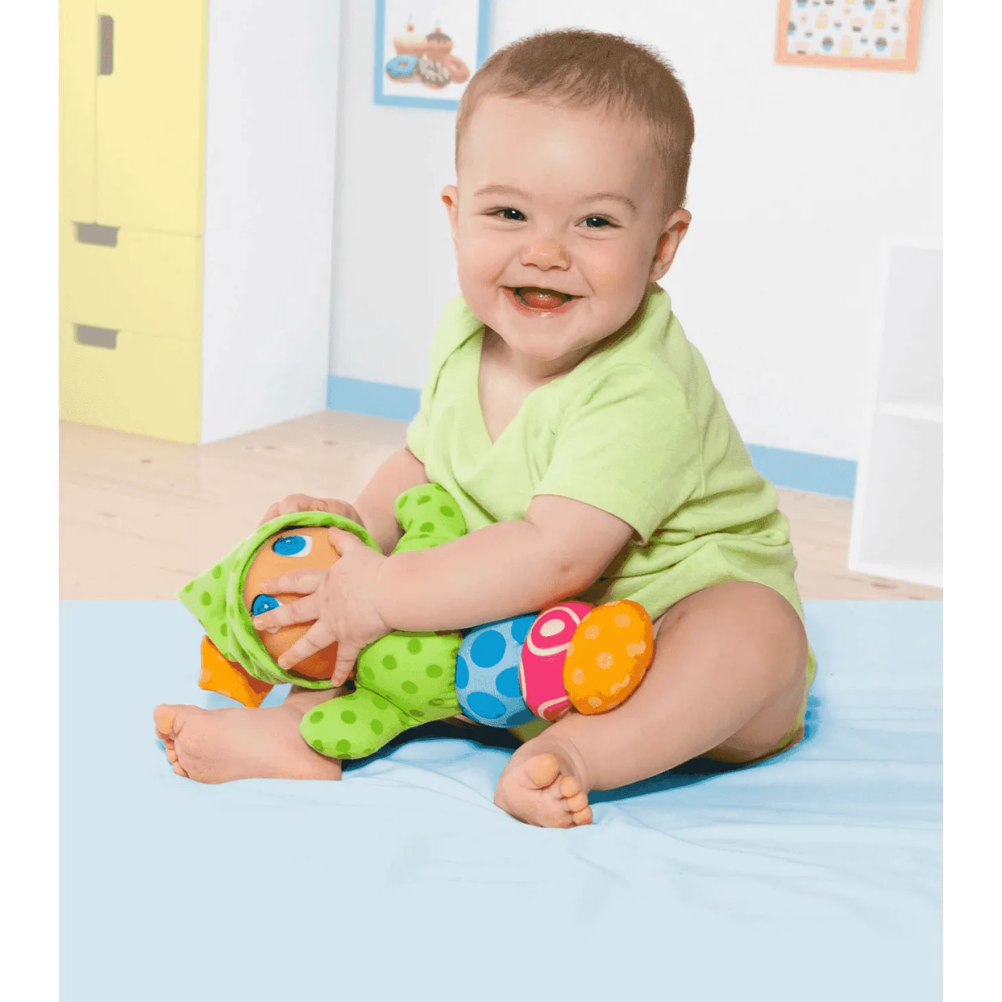 Molto Peluche Gusy Luz dos caras verde| Juguete Infantil