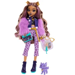 Monster High Muñeca Articulada Clawdeen Wolf Fabulosa con Mascota Crescent y Accesorios