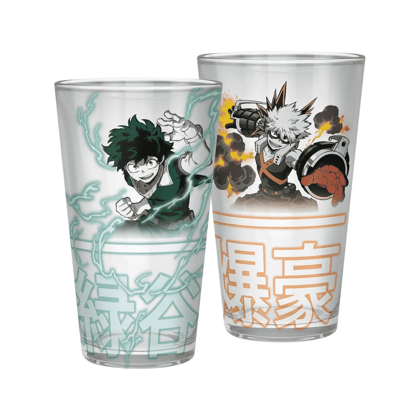 Mu Hero Academia Vaso de Cristal Izuku y Bakugo 400 ml