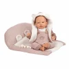 Muñeca Bebé Reborn Gadea rosa con manta