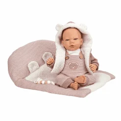 Muñeca Bebé Reborn Gadea rosa con manta