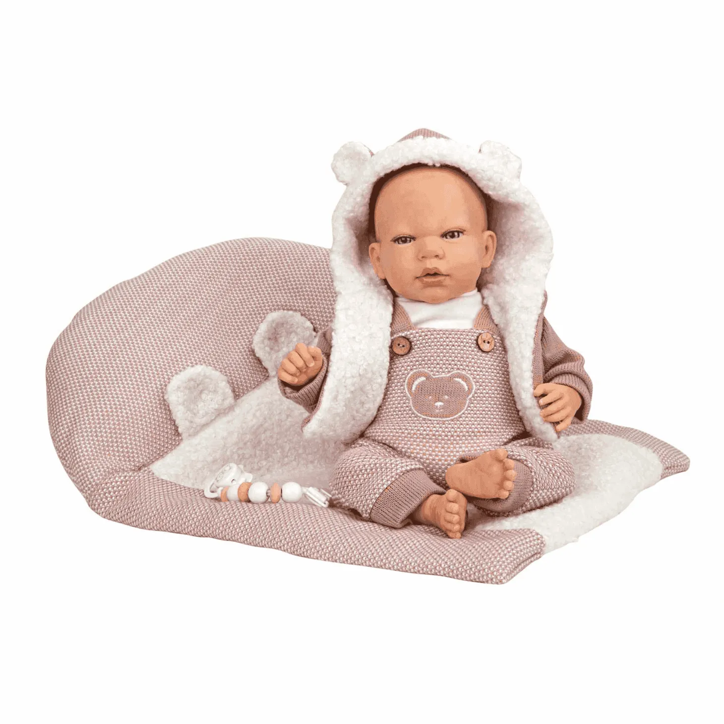 Muñeca Bebé Reborn Gadea rosa con manta