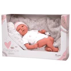 Muñeca Con Peso Elegance Dafne Con Estampado En Rosa Con Cojín