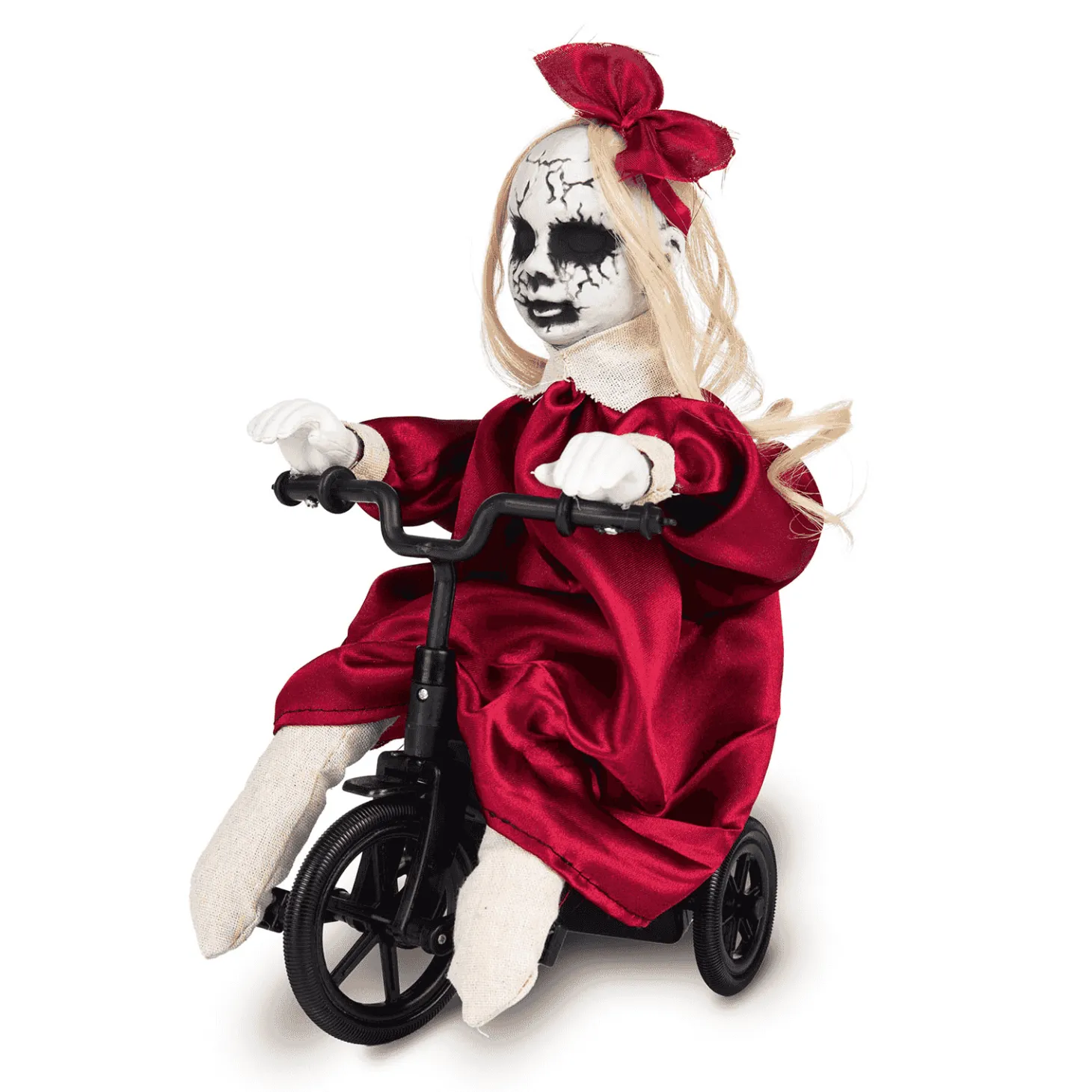 Muñeca en triciclo Con sonido y movimiento para disfraz