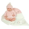 Muñeca Reborn Arias 40 Cm Rosa Con Manta