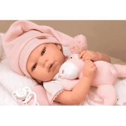 Muñeca Reborn Ariel Rosa con Cojín 40 cm