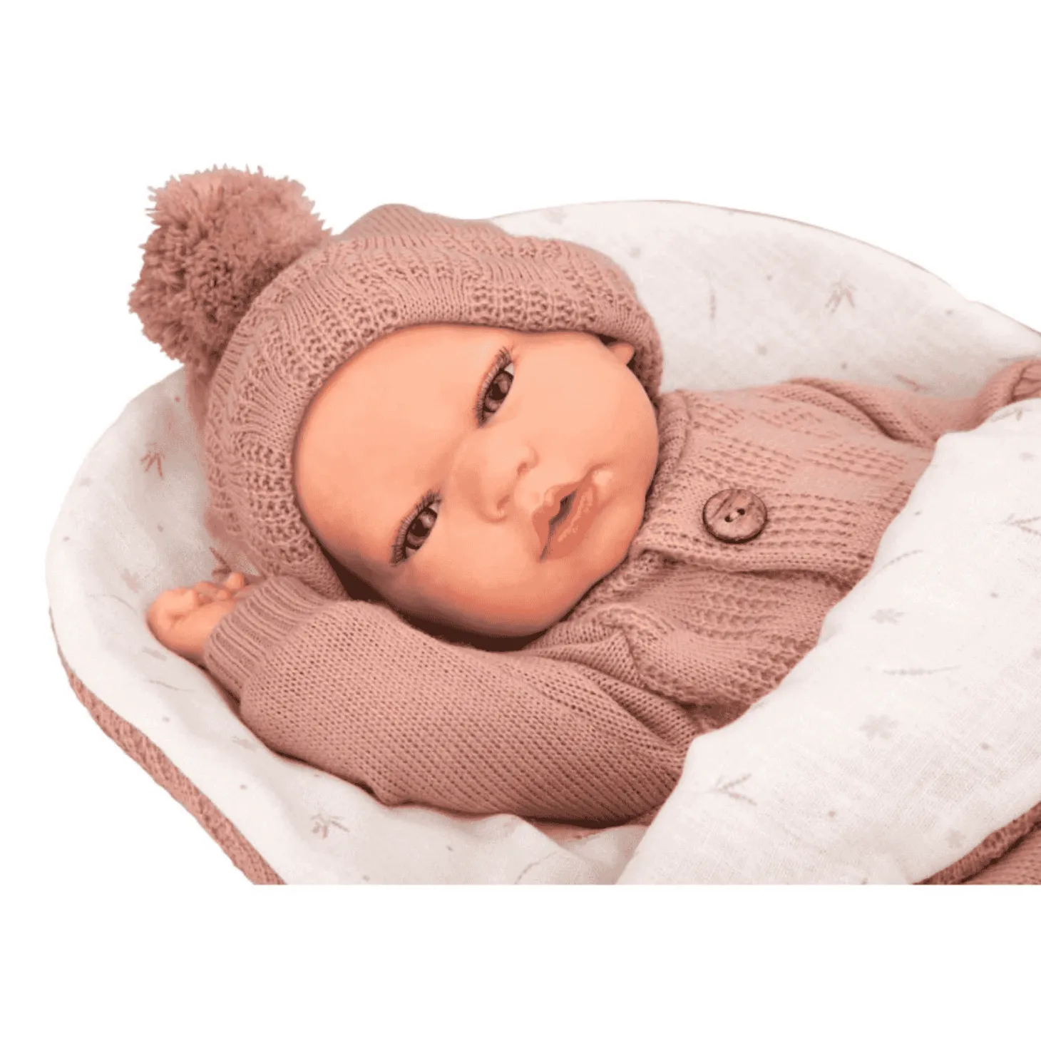 Muñeca Reborn Elba Rosa con Saco Dormir 40 cm- Arias