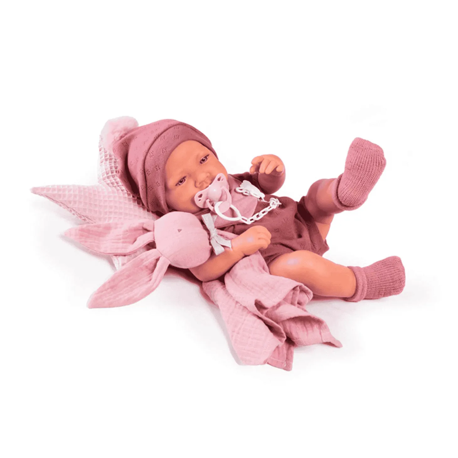 Muñecas Antonio Juan Recién Nacida con Dou Dou Conejito y Cojín Estrella