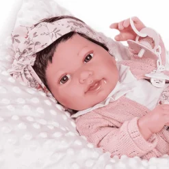 Muñecas Antonio Juan Recién Nacida Pipa con Pendientes y Cojín 42 cm