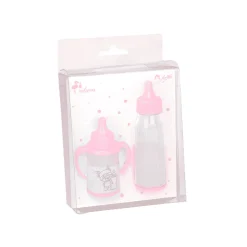 Muñecas Arias Set de 2 Biberones Rosa