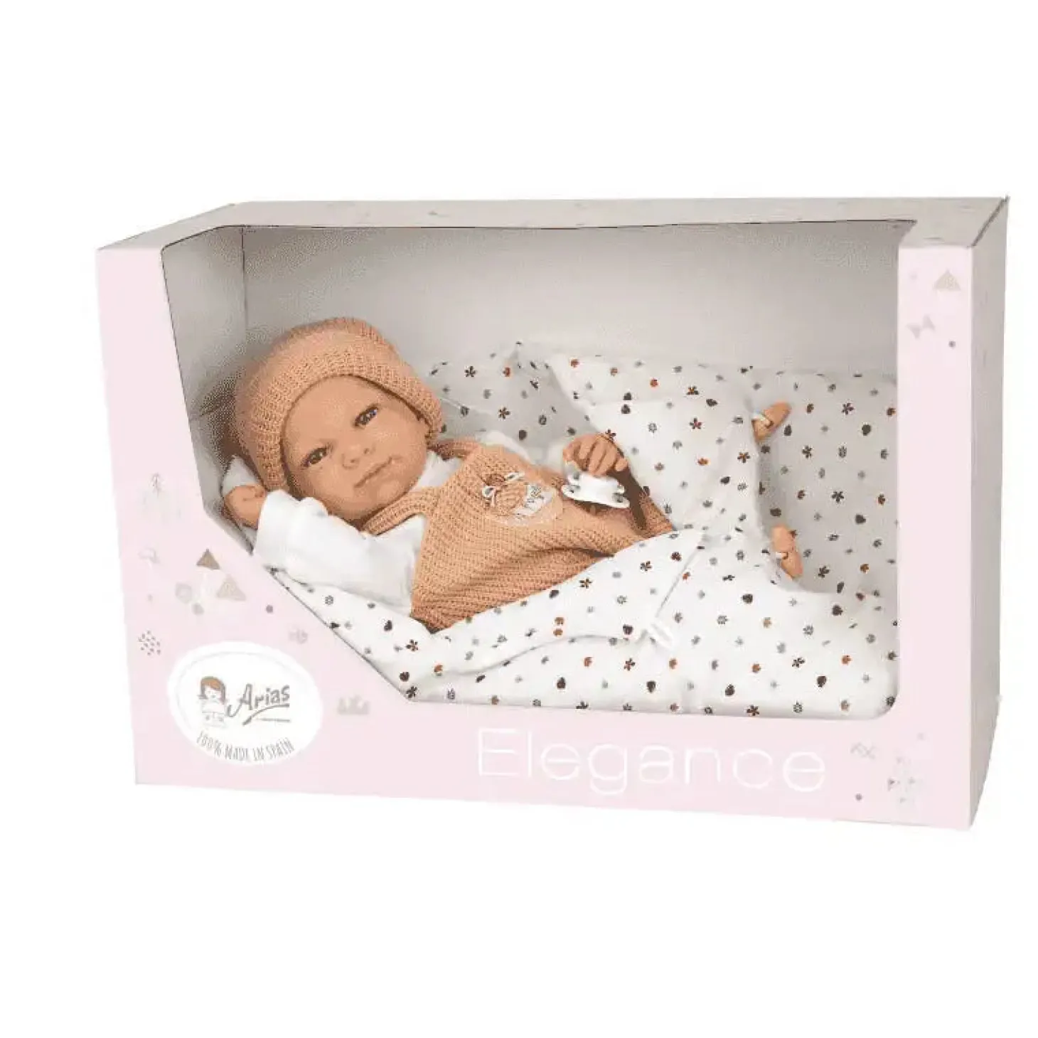 Muñeco Elegance Cris Beige con Saco de Dormir 40 cm