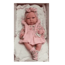 Muñeco Elegance de 40 cm bebé rosa cuerpo vinilo