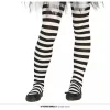 Panty rayas blanco-negro básico infantil 7-10 años