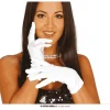 Par de Guantes Blancos Cortos Accesorio de Disfraz
