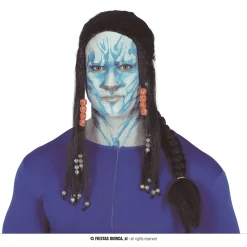 Peluca con Trenzas y pañuelo Complemento Disfraz