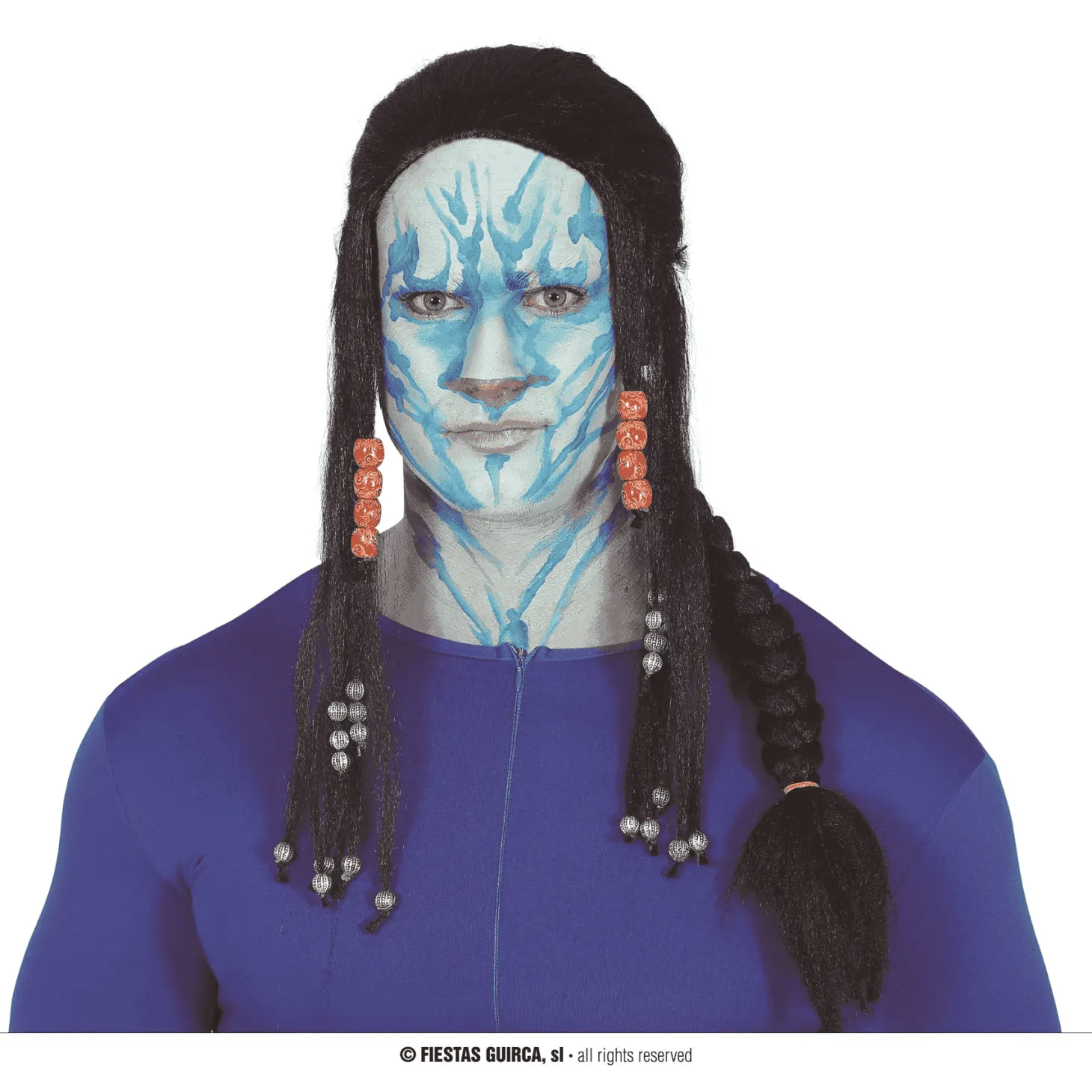 Peluca con Trenzas y pañuelo Complemento Disfraz