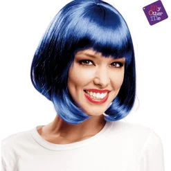 Peluca Corta color azul para disfraz