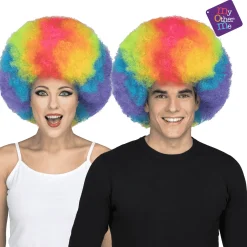 Peluca Jumbo color multicolor para disfraz