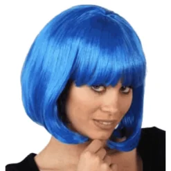 Peluca Melena Corta Azul
