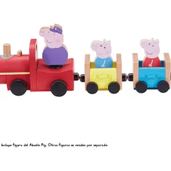 Peppa Pig Tren de Madera Con Figura Abuelo Pig