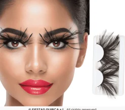 Pestañas pluma negras con adhesivo – Complemento de maquillaje Halloween